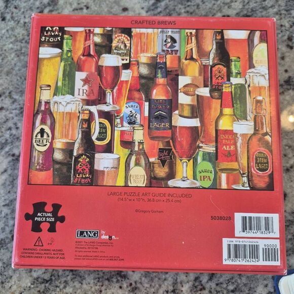 Lang, Crafted Brews 1000 Piece Puzzle by Gregory Gorham, Linen Embossed, NEW - Picture 6 of 11